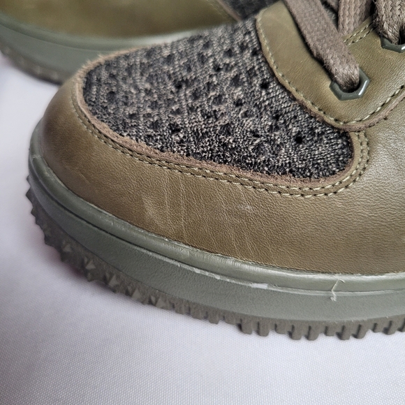 Nike Lunar Force 1 Flyknit Army Green Women's Hightop Work Boot Shoe Size 8.5 - Picture 7 of 13